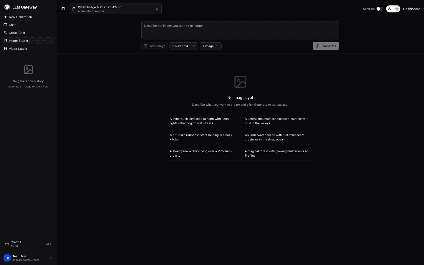 LLM Gateway Image Studio